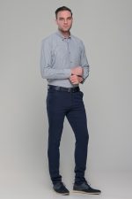 Χακί πουκάμισο με καρό μικροσχέδιο PAPARAZZI χωρίς Τσεπάκι - Classic Fit - Image 5