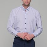 Γκρι πάγου πουκάμισο με μικροσχέδιο PAPARAZZI χωρίς Τσεπάκι - Classic Fit