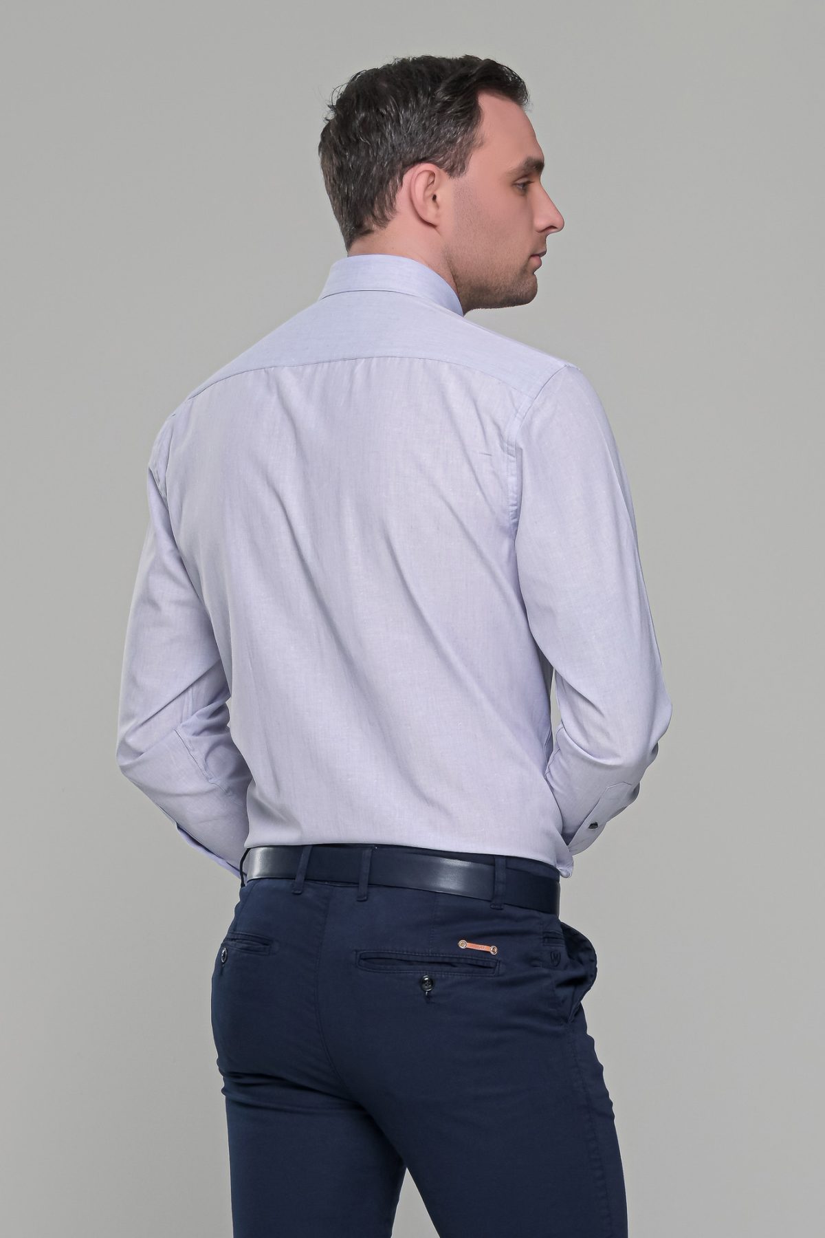 Γκρι πάγου πουκάμισο με μικροσχέδιο PAPARAZZI χωρίς Τσεπάκι - Classic Fit - Image 5