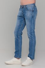 Ανδρικό καλοκαιρινό τζιν Paparazzi σε μπλε χρώμα με ελαφρύ ξέβαμμα – Slim fit - Image 3