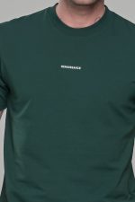 Πράσινο ανδρικό κοντομάνικο t-shirt με σχέδιο στην ύφανση και διακριτική στάμπα– regular fit - Image 2