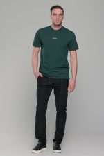 Πράσινο ανδρικό κοντομάνικο t-shirt με σχέδιο στην ύφανση και διακριτική στάμπα– regular fit - Image 5