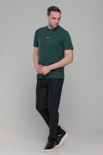 Πράσινο ανδρικό κοντομάνικο t-shirt με σχέδιο στην ύφανση και διακριτική στάμπα– regular fit - Image 6