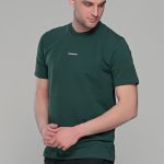 Πράσινο ανδρικό κοντομάνικο t-shirt με σχέδιο στην ύφανση και διακριτική στάμπα– regular fit