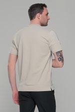 Γκρι ανδρικό κοντομάνικο t-shirt με σχέδιο στην ύφανση και διακριτική στάμπα– regular fit - Image 8