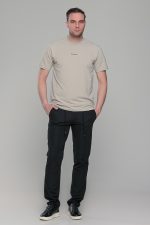 Μαύρο υφασμάτινο ανδρικό παντελόνι με λάστιχο τύπου κοστουμιού καλοκαιρινό– Slim fit - Image 6