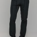 Μαύρο υφασμάτινο ανδρικό παντελόνι με λάστιχο τύπου κοστουμιού καλοκαιρινό– Slim fit