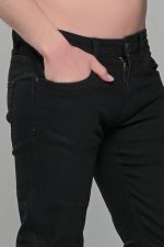 Μαύρο ανδρικό τζιν με ελαστικό Indicode – Straight fit - Image 2