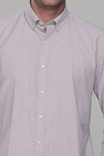 Μπεζ πουκάμισο με καρό μικροσχέδιο PAPARAZZI χωρίς Τσεπάκι - Classic Fit - Image 2