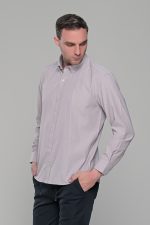 Μπεζ πουκάμισο με καρό μικροσχέδιο PAPARAZZI χωρίς Τσεπάκι - Classic Fit