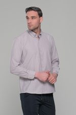 Μπεζ πουκάμισο με καρό μικροσχέδιο PAPARAZZI χωρίς Τσεπάκι - Classic Fit - Image 4