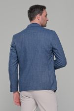 Μπλε indigo ανδρικό σακάκι καλοκαιρινό AM- slim fit - Image 6