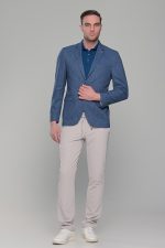 Μπλε indigo ανδρικό σακάκι καλοκαιρινό AM- slim fit - Image 8