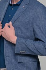 Μπλε indigo ανδρικό σακάκι καλοκαιρινό AM- slim fit - Image 2