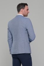 Μπλε σιελ ανδρικό σακάκι καλοκαιρινό AM- slim fit - Image 6