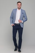 Μπλε σιελ ανδρικό σακάκι καλοκαιρινό AM- slim fit - Image 8
