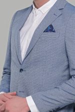 Μπλε σιελ ανδρικό σακάκι καλοκαιρινό AM- slim fit - Image 2