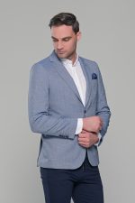 Μπλε σιελ ανδρικό σακάκι καλοκαιρινό AM- slim fit - Image 5