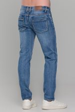 Ανδρικό καλοκαιρινό μπλε ανοιχτό τζιν Paparazzi με ελαφρύ ξέβαμμα – Slim fit - Image 5