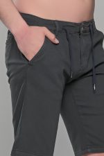 Ανδρική chino βερμούδα Massaro σε ανθρακί χρώμα - Image 2