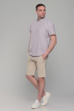 Ανδρική chino βερμούδα Massaro σε μπεζ χρώμα - Image 4