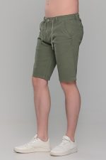Ανδρική chino βερμούδα Massaro σε πράσινο - χακί χρώμα - Image 5