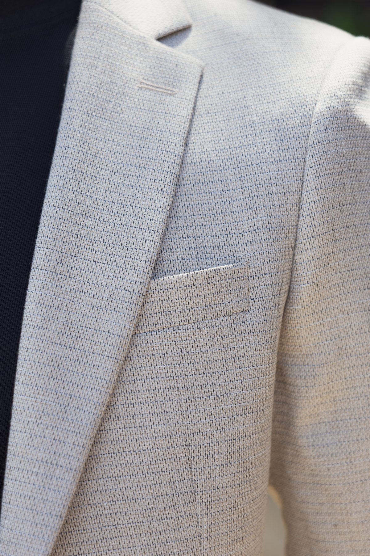 Μπεζ ανδρικό σακάκι καλοκαιρινό AM- slim fit - Image 2