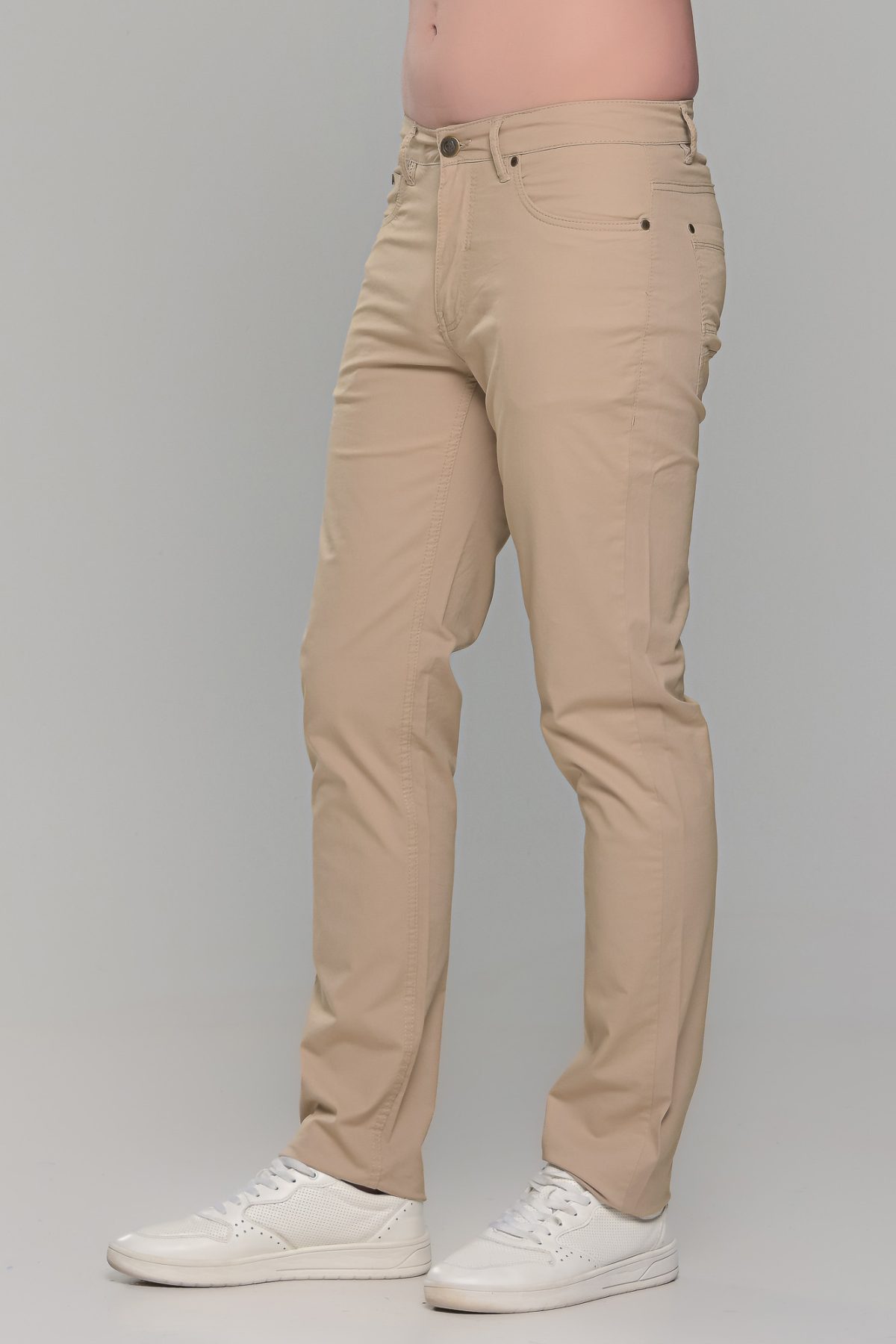 Καλοκαιρινό ανδρικό chino παντελόνι μπεζ - Slim fit - Image 4